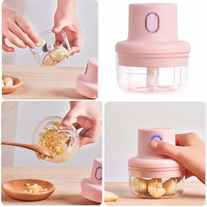 Stainless Steel pink Rechargeable Mini Garlic/Ginger Meat Chopper Fruit