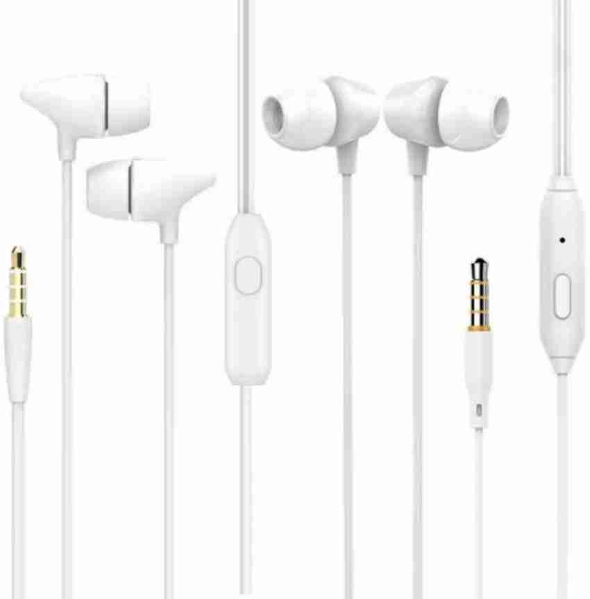 Meyaar Combo Pack of 2 in Ear Headphones with Mic For All Smartphones Wired Headset