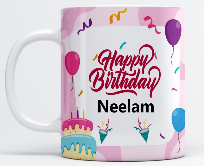 Happy Birthday Neelam Cake And Flower - Greet Name