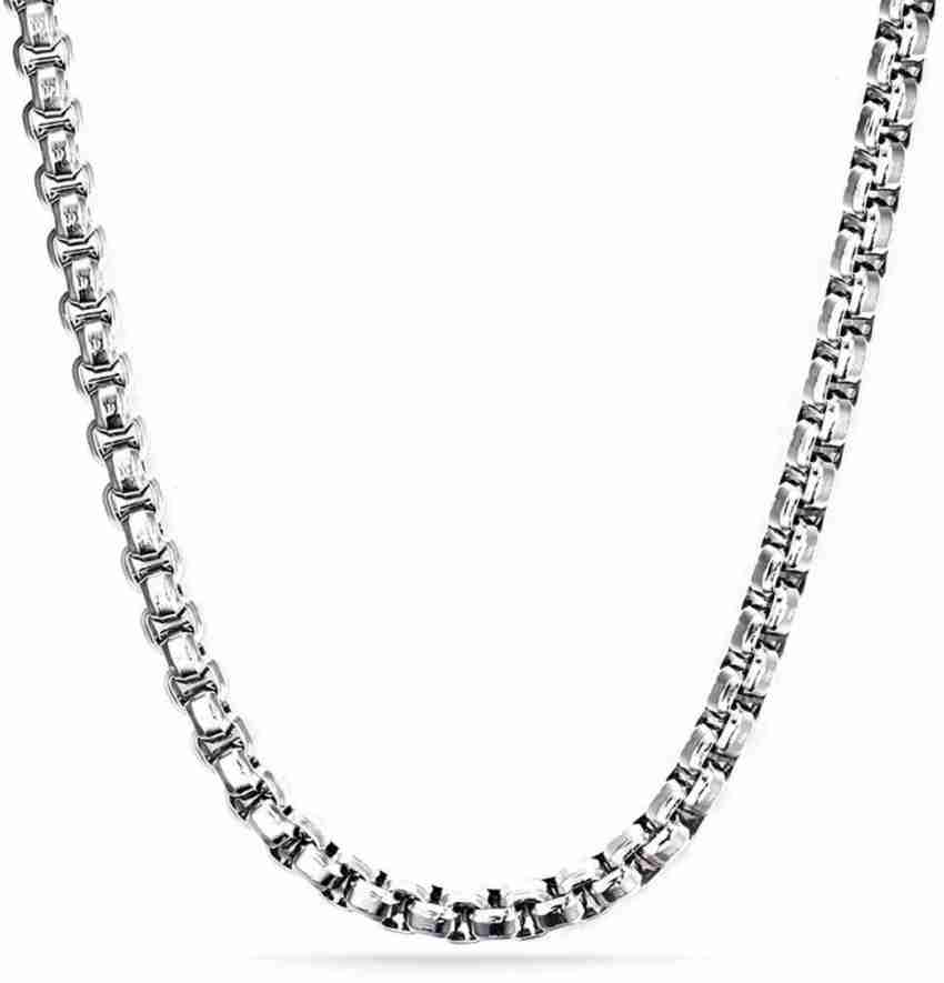 vien Cubic Zirconia Sterling Silver Plated Stainless Steel Chain Price in  India - Buy vien Cubic Zirconia Sterling Silver Plated Stainless Steel Chain  Online at Best Prices in India