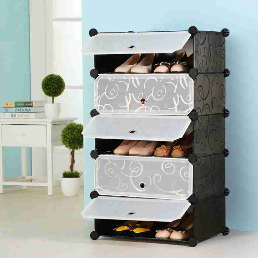 Sasimo Shoe Rack with Cover for Home Office Wardrobe Cube Organizer Black Plastic Collapsible Shoe Stand Price in India Buy Sasimo Shoe Rack with Cover for Home Office Wardrobe Cube Organizer Black Pl...