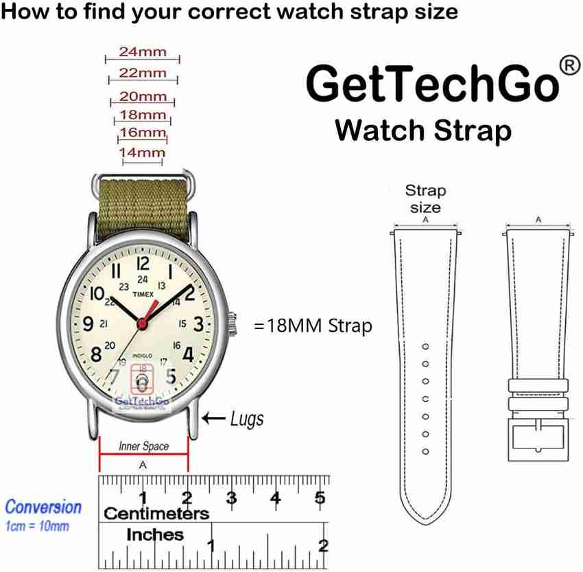gettechgo Premium Soft Silicone 18mm Strap Band Compatible with