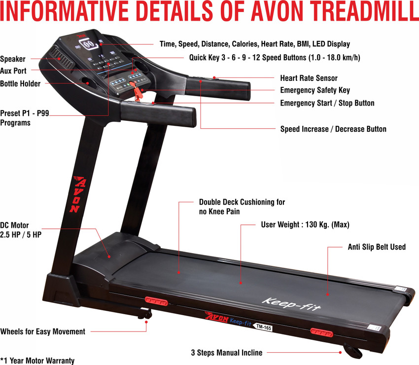 Avon treadmill tm 165 price outlet