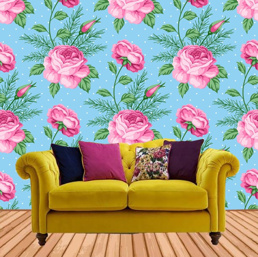 Millie Floral Wallpaper Teal M0879  Wallpaper from I Love Wallpaper UK