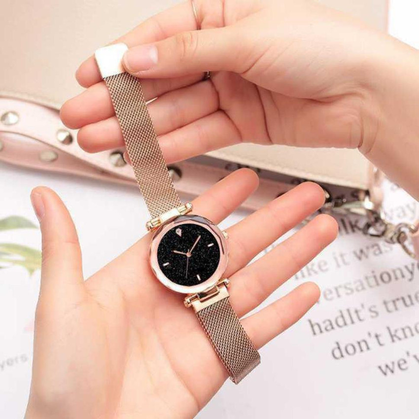 Actn A1C new Luxury Mesh Magnet Buckle Starry Sky Quartz Watches Magnet Buckle Analog Watch For Girls Analog Watch For Girls NEW GENERATION WATCH BRACELET Analog Watch For