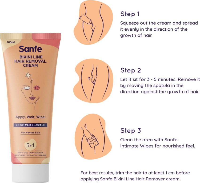 Sanfe Bikini Line Hair Removal Cream For Women with Sensitive Skin