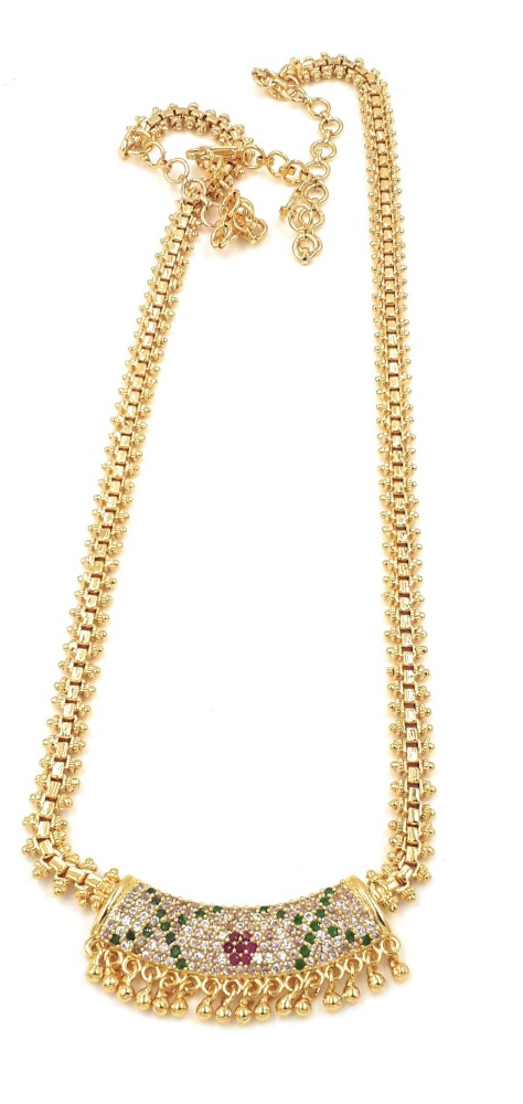 Anujeet Fashion Hub Gold Plated Long Covering Chain with Multicolor AD  Stone Goddess Lakshmi Dollar Gold-plated Plated Copper Chain Price in India  - Buy Anujeet Fashion Hub Gold Plated Long Covering Chain