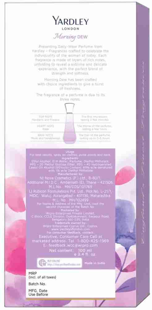 Buy YARDLEY Morning DEW Eau de Parfum 100 ml Online In India