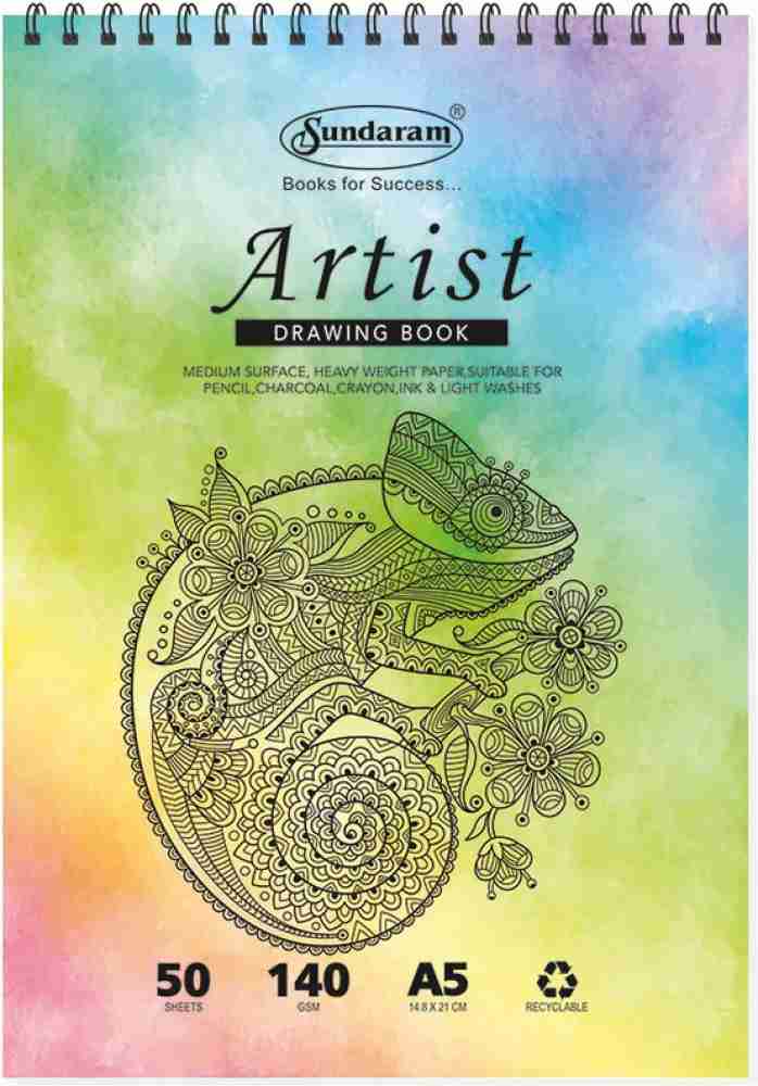 Buy Sundaram A5 Sketch Book - 100 Pages, Assorted Online at Best