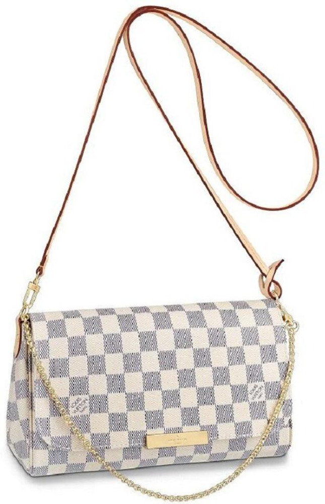 Lv white sling bag top