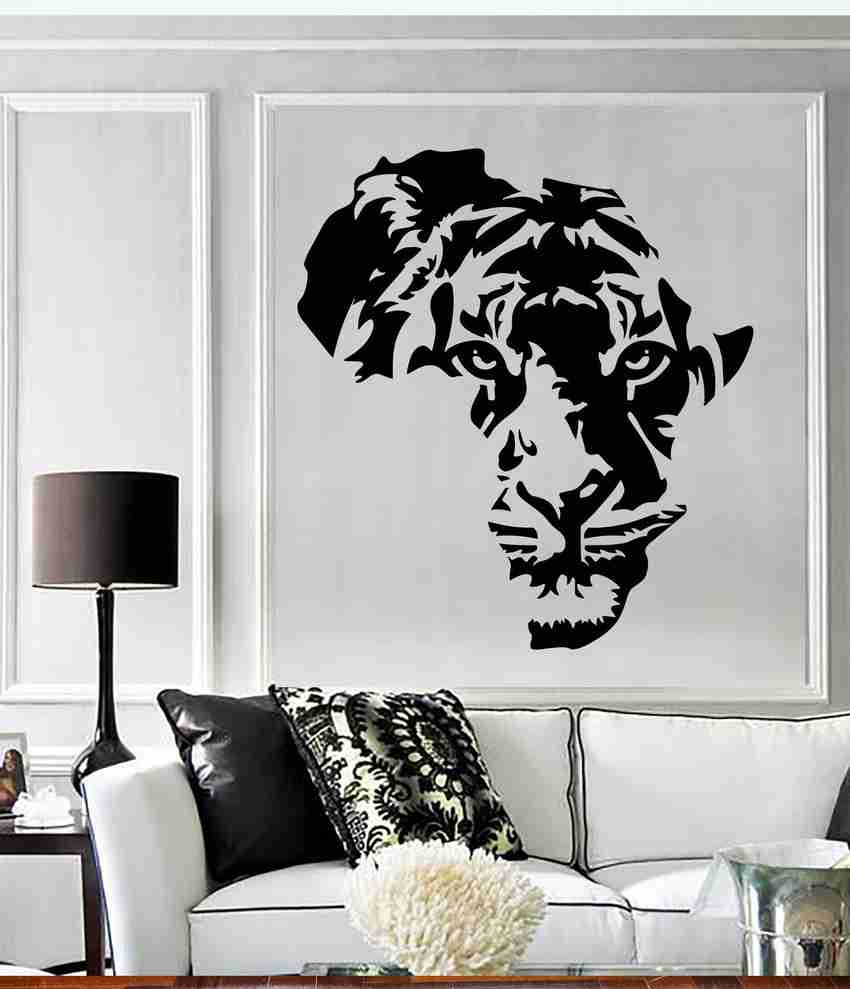 VVWV Tiger Wall Sticker Bedroom Kids Room Home Decoration Black