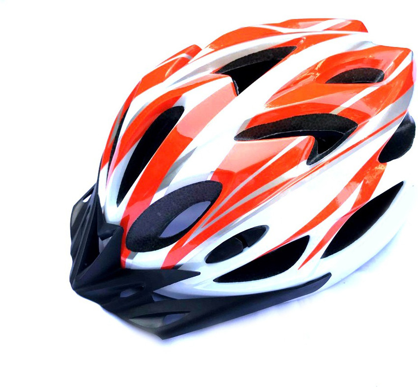 orange adult bike helmet