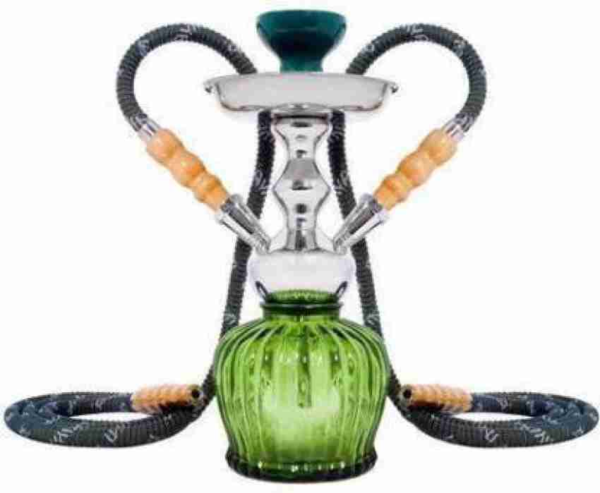 Veda Home & Lifestyle VEDA DOUBLE PIPE 14 INCHES ALUMINIUM HOOKAH