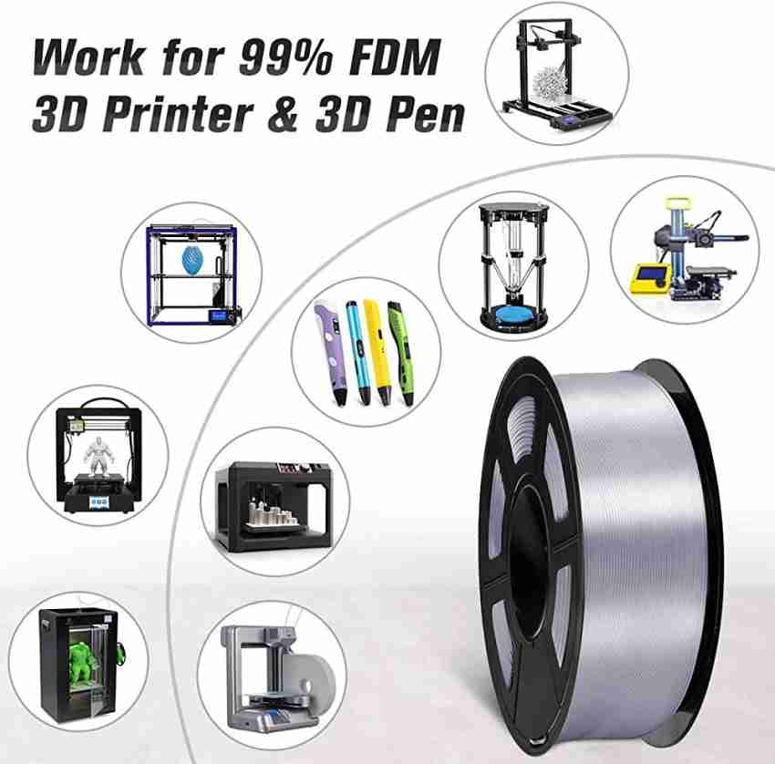 Sunlu PLA Silk Silver 3D Filament 1.75mm 3D , 1KG 2.2 LBS Spool 3D Printing  Material, Shiny Metallic PLA Silk Filament Printer Filament Price in India  - Buy Sunlu PLA Silk Silver