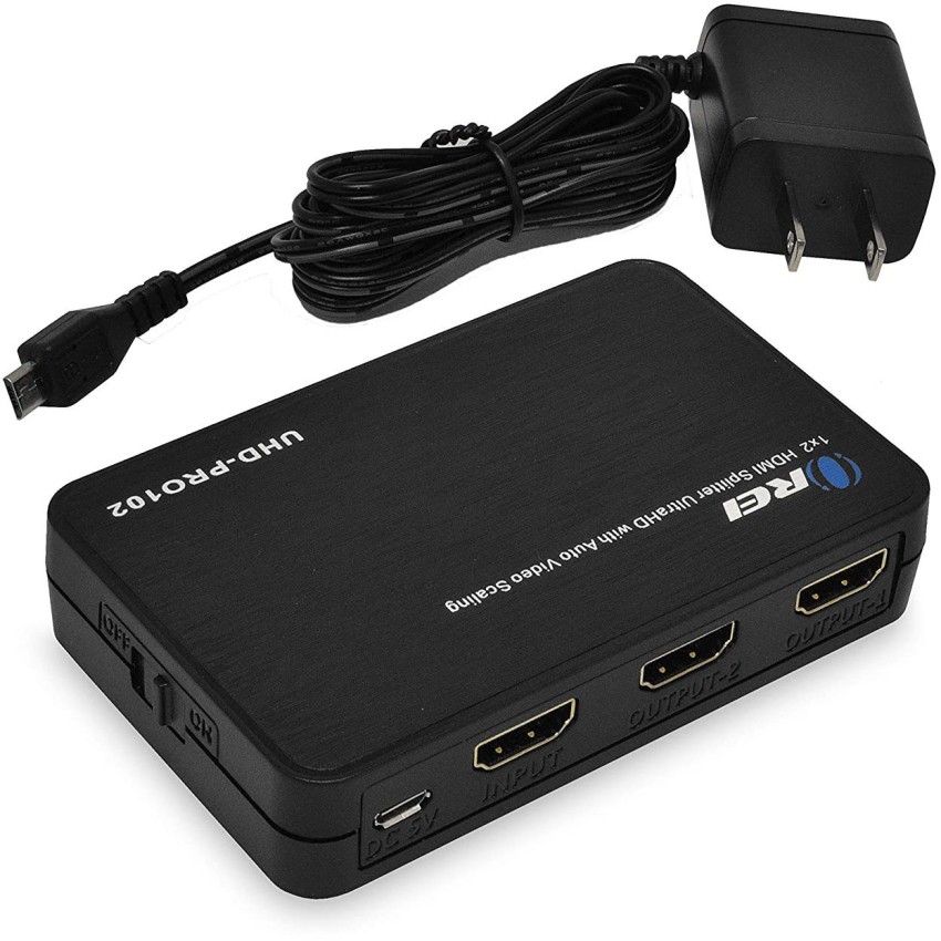 OREI 4K@60Hz 1 in 2 Out HDMI Duplicator Splitter - with Scaler  1x2 2 Ports with Full Ultra HD, HDCP 2.2, 4K at 60Hz 4: 4: 4 1080p & 3D  Supports EDID Control - UHD-PRO102 : Electronics