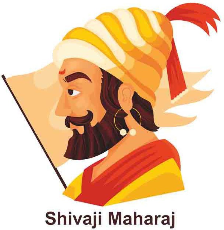 wallpics 60 cm The Great Warrior Chhatrapati Shivaji Maharaj Self Adhesive  Decorative Wall Sticker