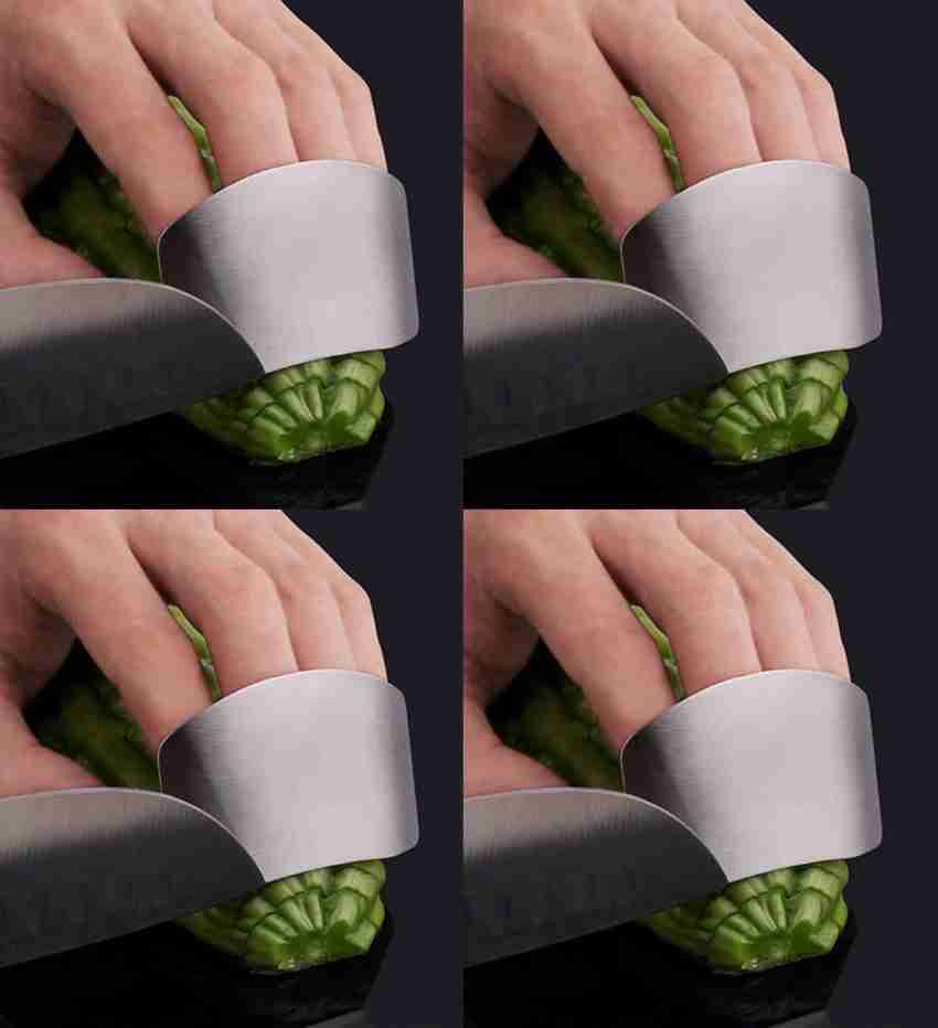 4 Pack Finger Guards for Safe to Slice Vegetables Fruit Stainless