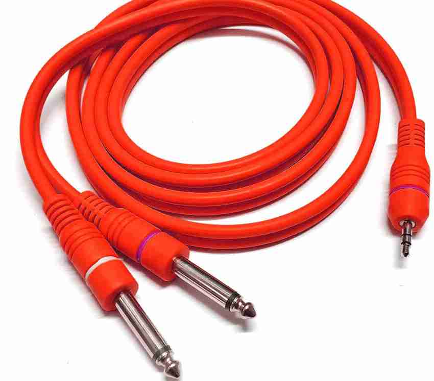 Audio Cable 3.5mm To Double 6.35mm Aux Cable Mono 6.5 To 3.5 Male