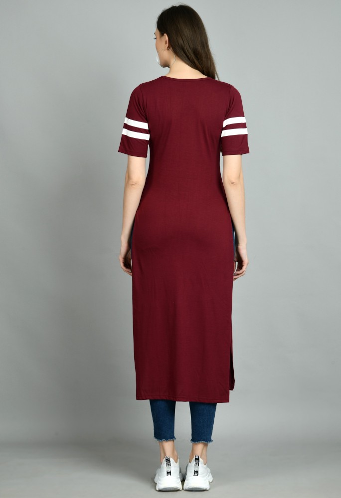 Maroon long sleeve t best sale shirt dress