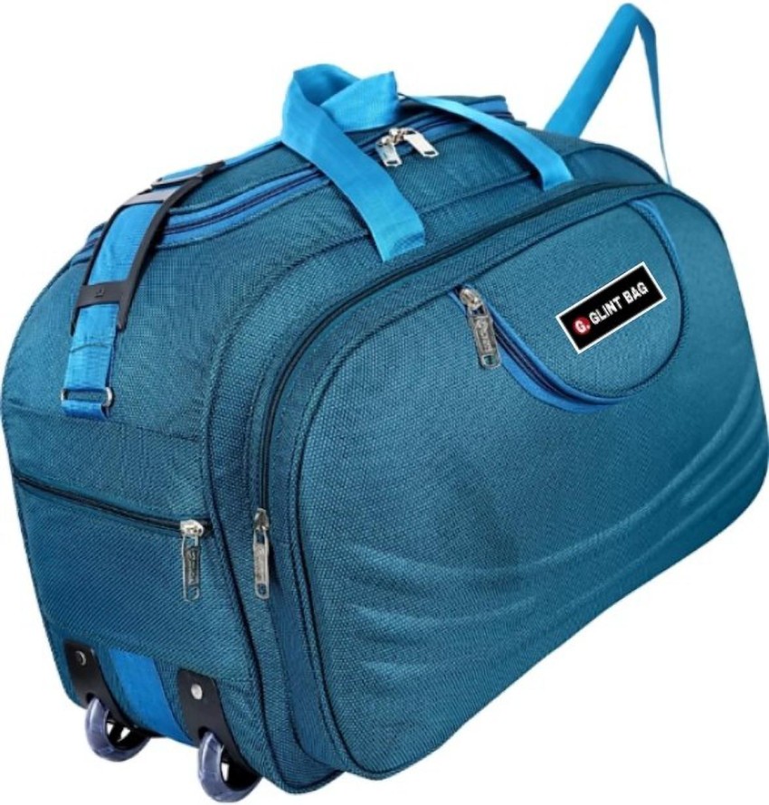 BAG 4 U (Expandable) Waterproof Polyester Lightweight 40 L Luggage Travel  Duffel Bag with 2 Wheels(Expandable)-Blue Duffel With Wheels (Strolley)  Blue - Price in India