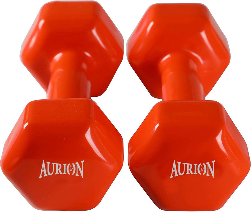 Aurion Set of 2 Vinyl Coated Dumbbell for Home Gym Equipment for men and women 5 kg x 2 Fixed Weight Dumbbell Buy Aurion Set of 2 Vinyl Coated Dumbbell for Home