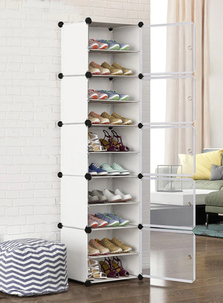 10 Layers Non-Woven Fabrics Large Capacity Shoe Rack Gray - Grey