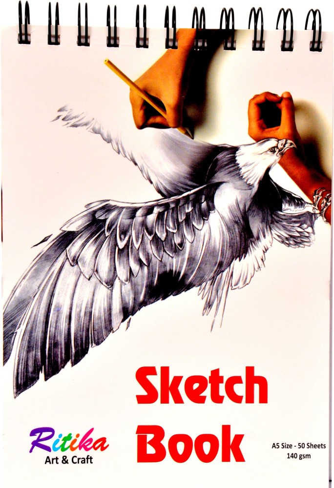 Askprints A5 Sketch book 50 Sheets Set of 2 - 5.8 x 8.3 Inch