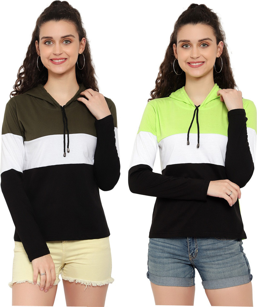 Bi Fashion Striped Women Hooded Neck Light Green T Shirt Buy Bi Fashion Striped Women Hooded Neck Light Green T Shirt Online at Best Prices in India Flipkart