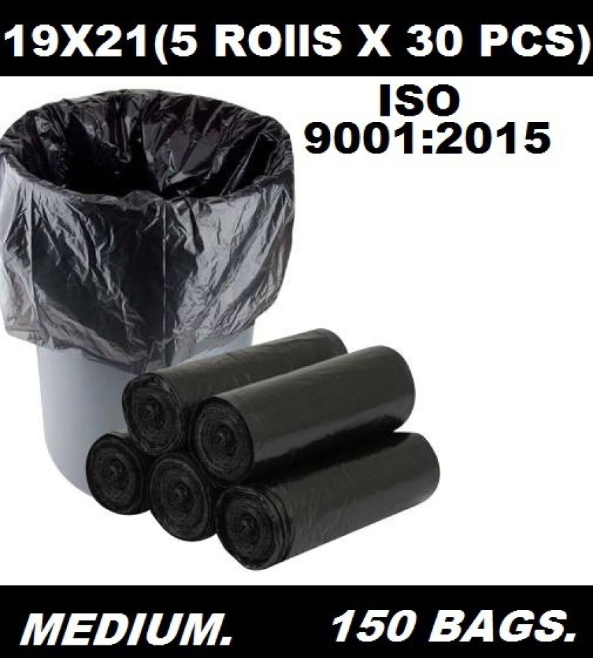 Biodegradable Garbage Bags 19 X 21 Inches (Medium) 120 Bags (4 rolls)  Dustbin