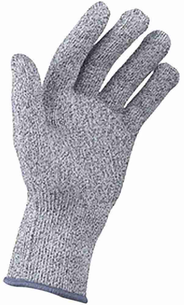 TechBlaze Cut Resistant Gloves Knife Protection gloves with Rubber Grade  Finishing Wire Metal Mesh Butcher Safety Work for Meat and Fish Cutting  Protective Knife Cut, Kitchen Gardening Cooking Work (1 piece) Rubber