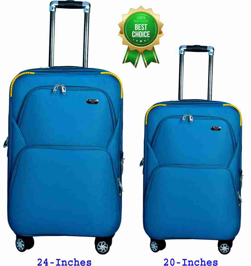 Supreme Combo Medium Cabin Luggage(61 & 51cm) Polyester Trolley Bag/Suitcase  with 3 Wheels (Green) : : Fashion