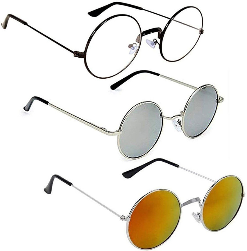 Buy Whay Round Sunglasses Silver Clear Multicolor For Boys Girls Online Best Prices in India Flipkart