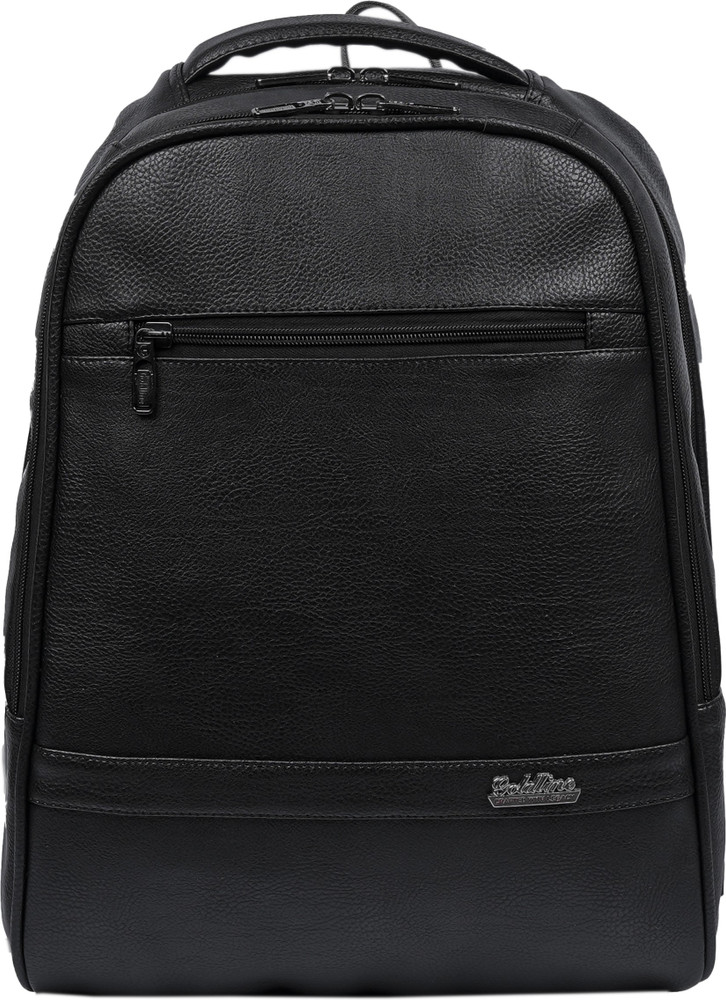GOLDLINE Stylish 30L Leather Backpack for Office School College Laptop Bag Office Backpack Travel Bag Multipurpose Bag Office Backpack for Women Men Leatherette Backpack 34 x 18 x 47 cm Black 30 L Lap...