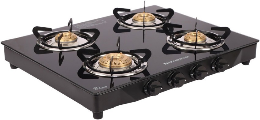 wonderchef power 4 burner glass gas stove