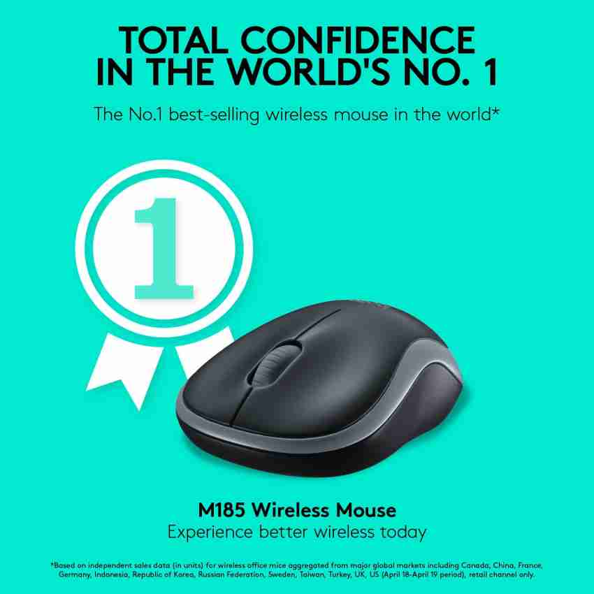 Logitech Compact Wireless Mouse, Gray 