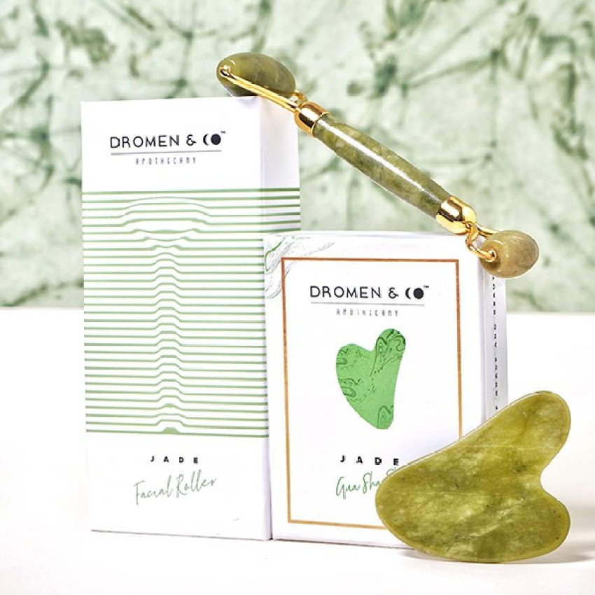 Natural Stone Face Roller and Gua Sha - Jade