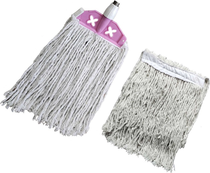 57 in. Blue Microfiber Wet String Mop with An Extra Mop Head