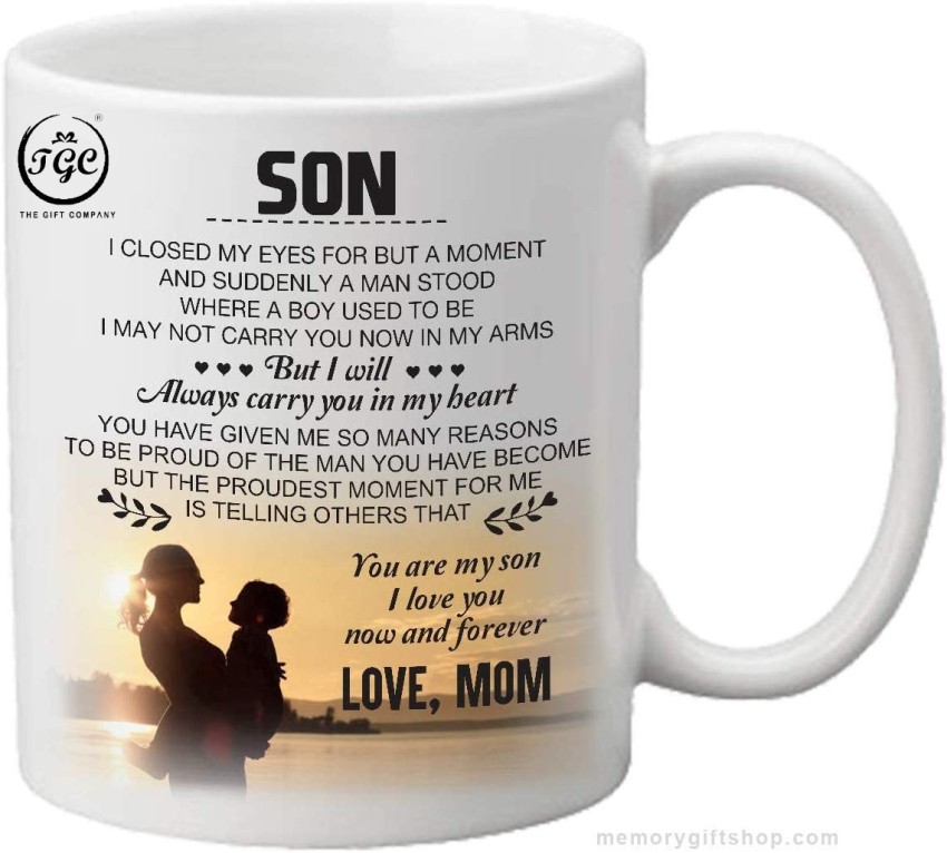 To My Son Coffee Mug From Mom and Dad, Gifts For Son Cup I Will Love You  Forever