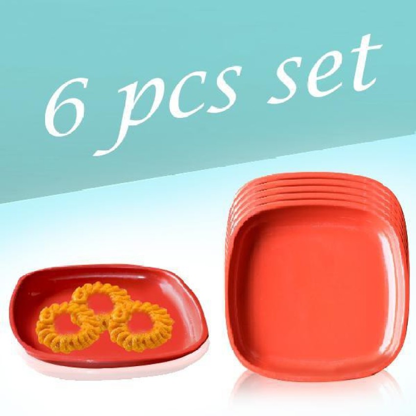 Microwave Plastic Quarter Plates 6 Pcs