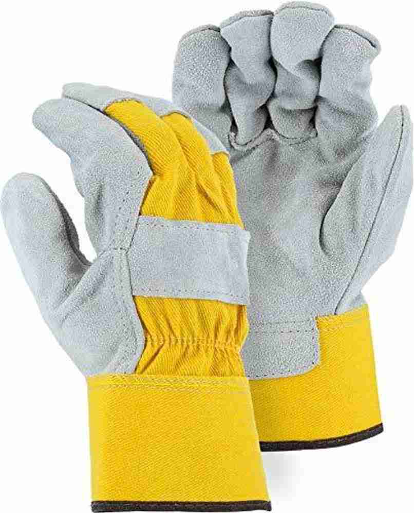 Hand safety Split Cowhide Leather Palm Work Glove Yellow Leather Safety Gloves