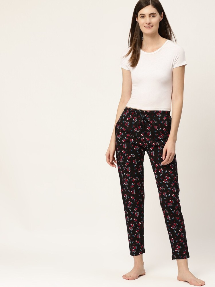 Buy Black High Rise Floral Print Pants For Women Online in India  VeroModa