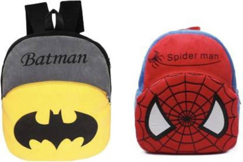 Flipkart Littoze Soft Plush Batman Spiderman Backpack for Kids Kids Bag Plush Bags School Bags for Kid Girl boy Multicolour School Bag School Bag