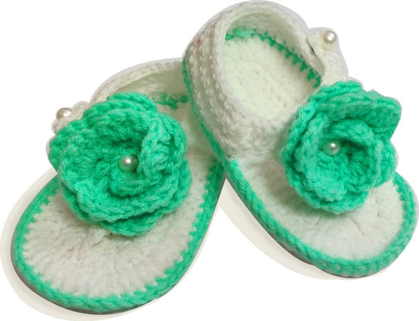 Kidzoo Handmade Crochet Woolen Baby Booties Flip Flops Slipper