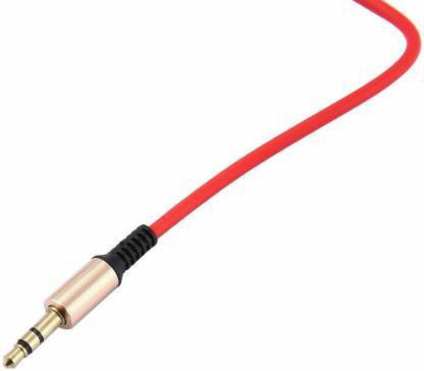 TrustShip AUX Cable 1.5 m ™ Red Color 3.5mm Auxiliary Cable Audio Cable  Male To Male Flat Aux Cable AUX Cable (Mobile, Laptop, Tablet, Mp3, Gaming  Device, Crimson Black) 1.5 Meter Cable