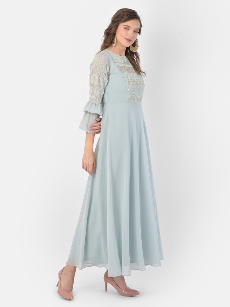 Ojjasvi Flared A line Gown Price in India Buy Ojjasvi Flared A line Gown online at Flipkart