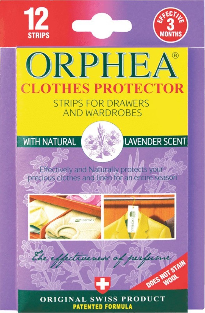 Orphea Anti Moth Strips - Moth Repellent for Wardrobes Drawers Shelves -  Lavender Scent (12/pack)