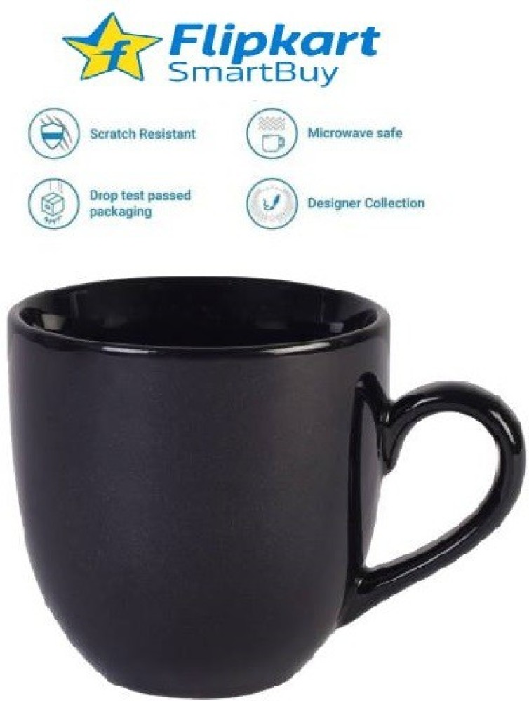 Flipkart SmartBuy Pack of 6 Ceramic black shine abstract tea/coffee cups  (Black) Ceramic Coffee Mug Price in India - Buy Flipkart SmartBuy Pack of 6  Ceramic black shine abstract tea/coffee cups (Black)