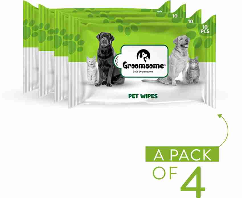 Groomsome Big Size Pet Wipes for Dogs Cats Pets Bath Cleaning