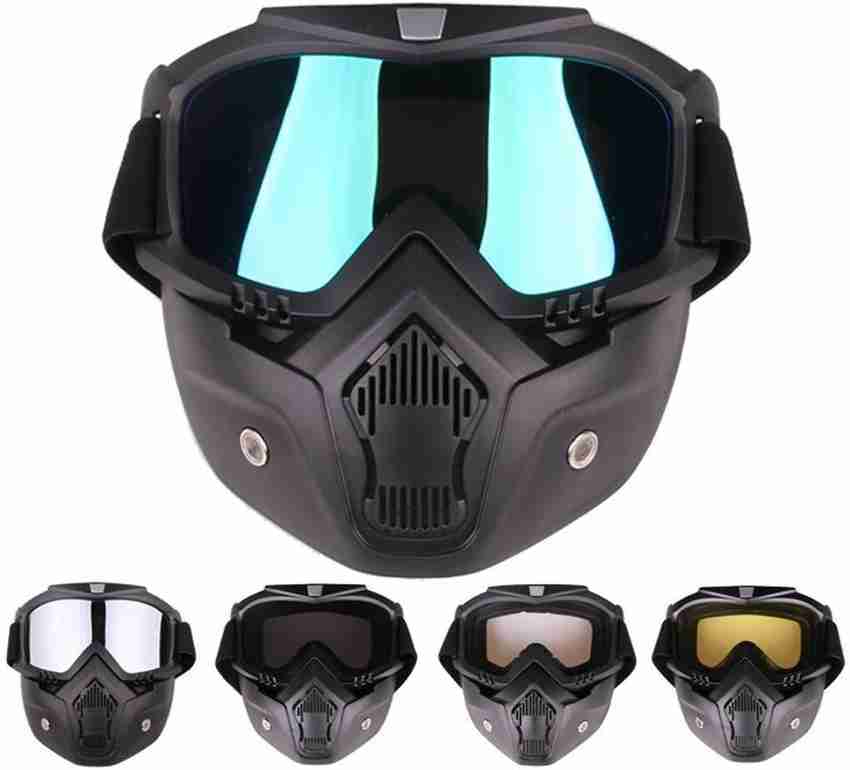 JAQUMA Motorcycle Goggles Mask Helmet Goggles Road Riding Uv Mouth