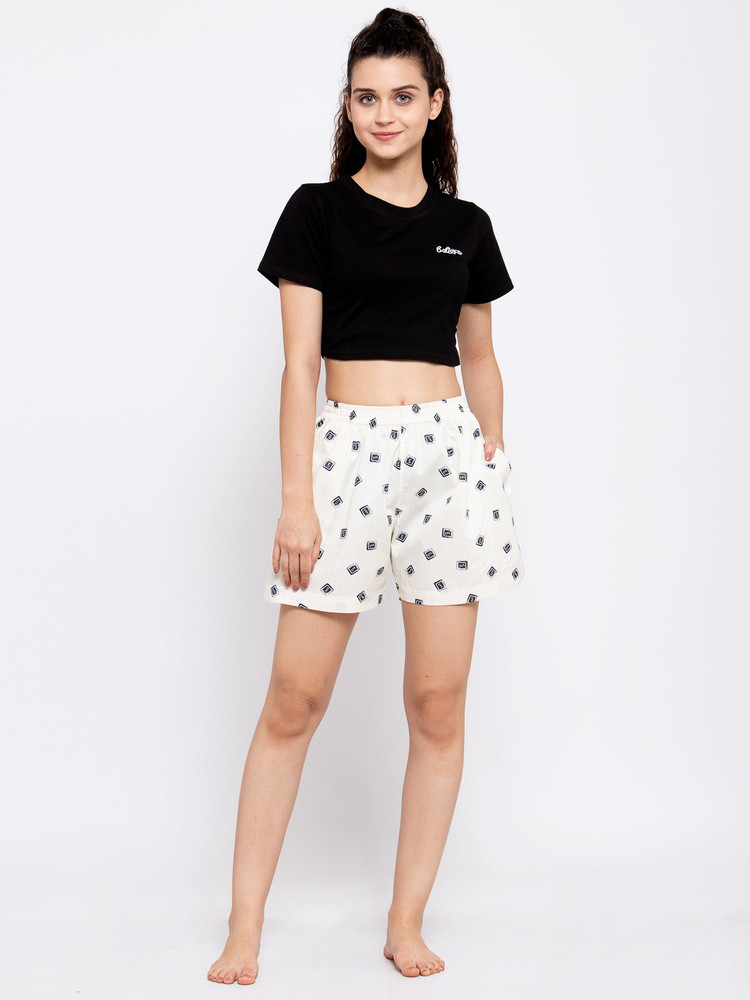 VISITA Printed Women Beige Boxer Shorts Buy VISITA Printed Women